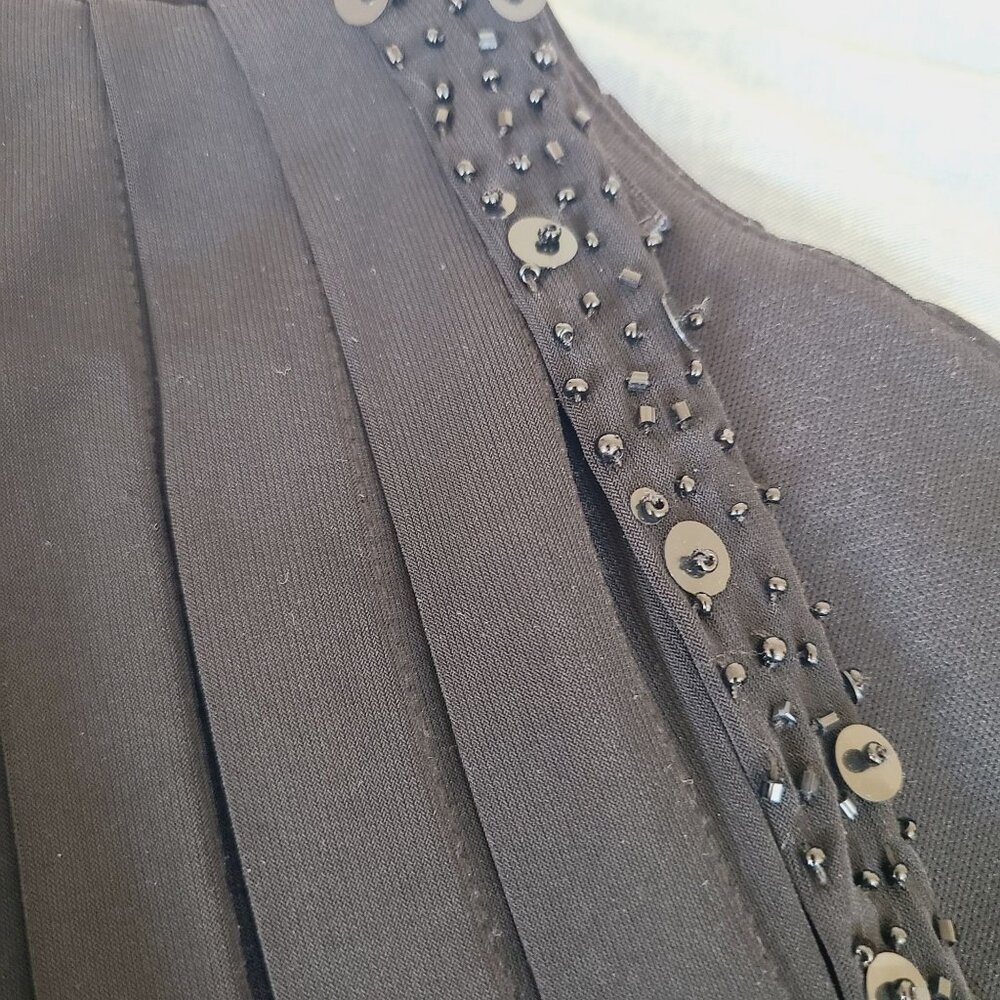 Black Sleeveless Beaded Cocktail Dress Size 12 Beaded Sequence Scarlett Nite - Picture 7 of 11